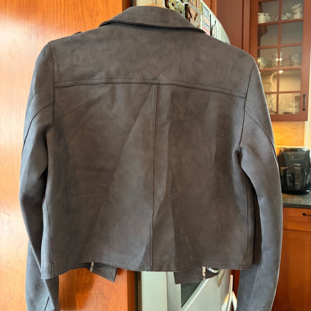 Anthropologie Medium Women's Expressway Faux Suede Moto Jacket - Picture 2 of 6